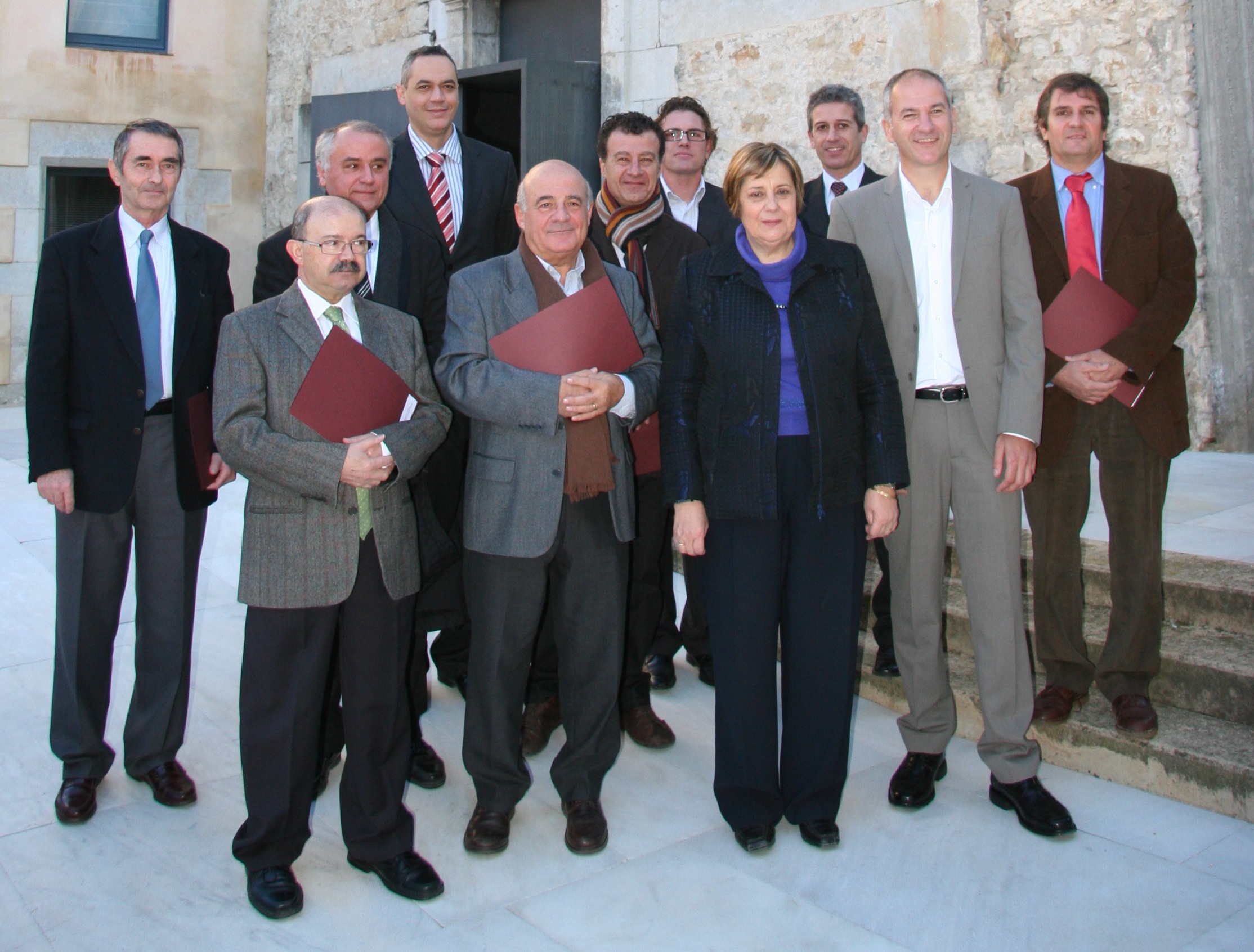 Foto dels Presidents dels Col·legis amb la Rectora Sra. Geli